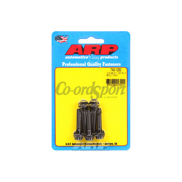 ARP 1/4-28 x 1.250 12pt black oxide bolts image