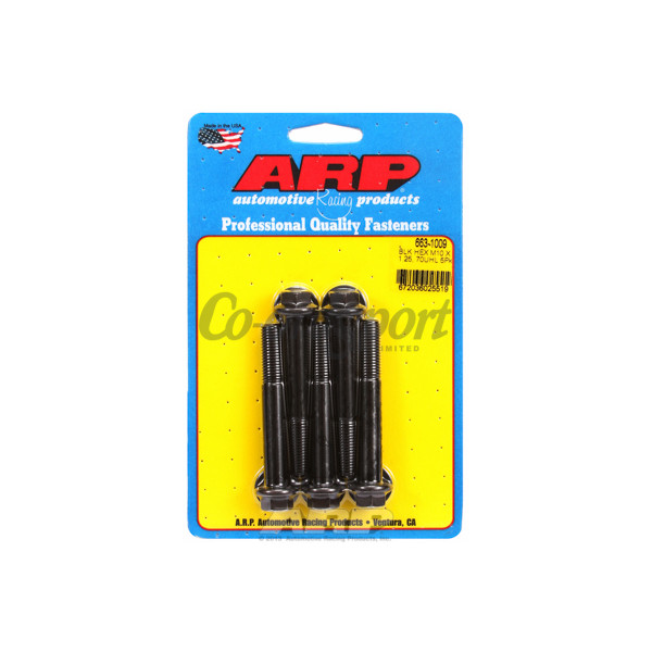 ARP M10 x 1.25 x 70 hex black oxide bolts image