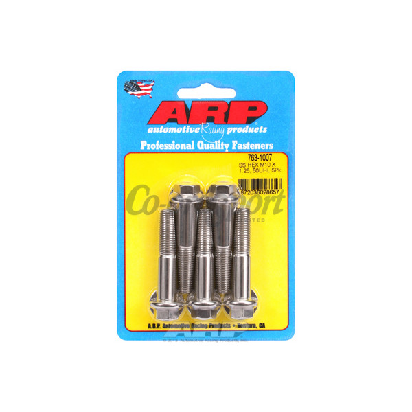 ARP M10 x 1.25 x 50 hex SS bolts image