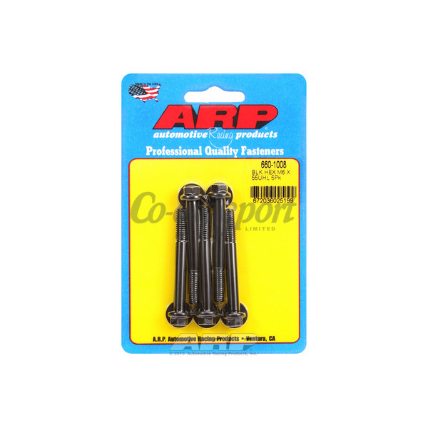 ARP M6 x 1.00 x 55 hex black oxide bolts image