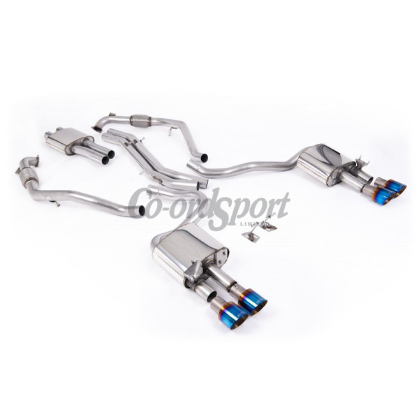 Milltek Exhaust - Cat Back Resonated with Quad GT-100 Burnt Blue image