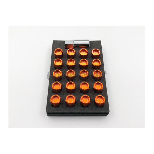 RAYS DURA-LOCK&NUT L42 STRAIGHT M12X1.5 OR (Orange) image