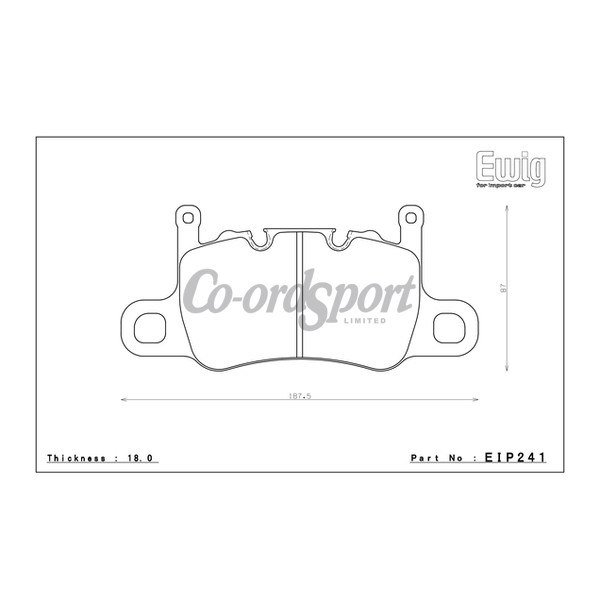 Endless Brake pads Rear Porsche 991 GT3 - CCD-P Compound image