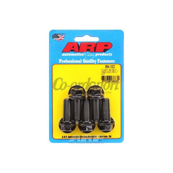 ARP M12 x 1.50 x 30 hex black oxide bolts image