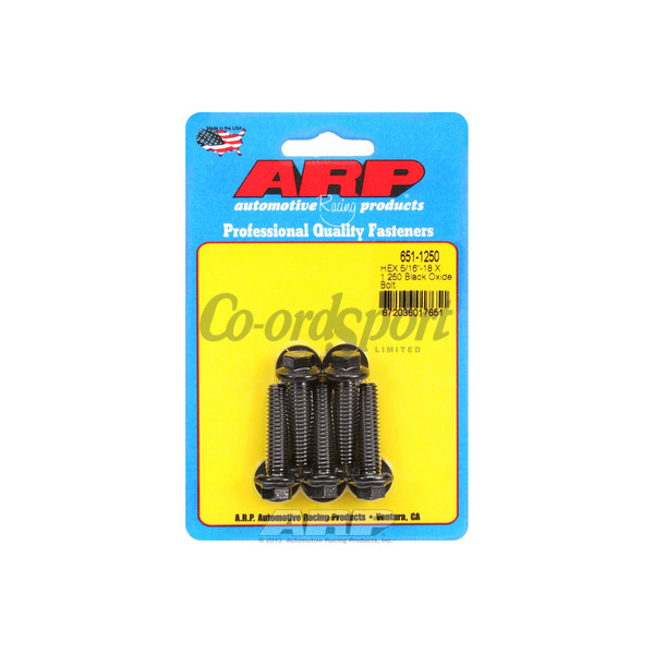 ARP 5/16-18 X 1.250 hex black oxide bolts image