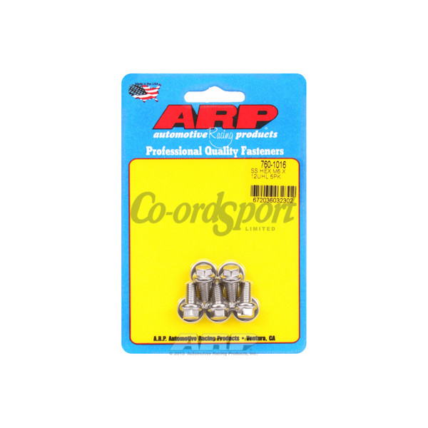 ARP M6 x 1.00 x 12 hex SS bolts image