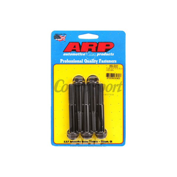 ARP 7/16-14 X 3.000 hex 1/2 wrenching black oxide bolts image