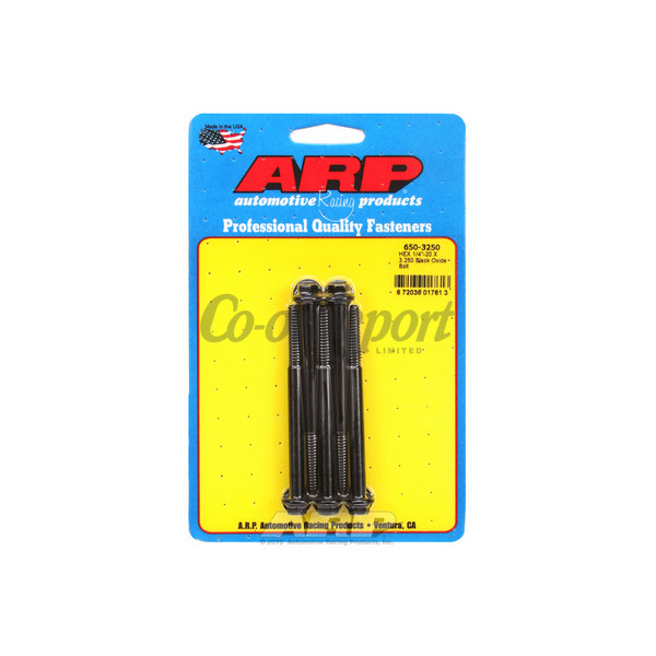ARP 1/4-20 X 3.250 hex black oxide bolts image