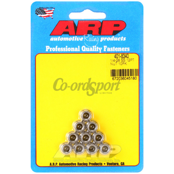 ARP 1/4-20 SS 12pt nut kit image