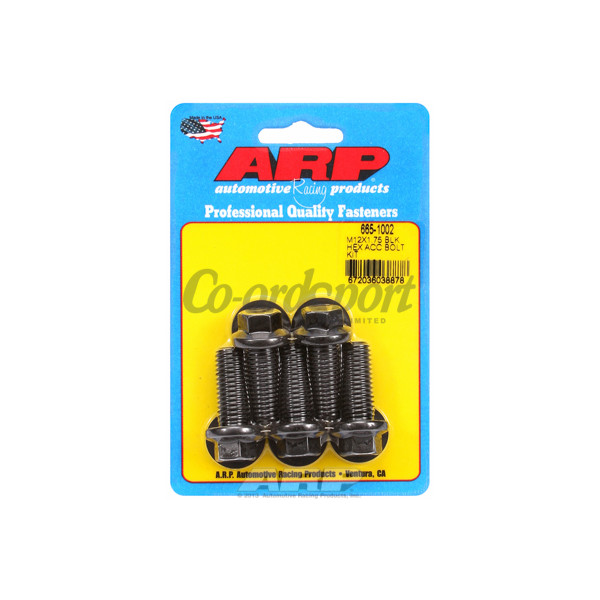 ARP M12 x 1.75 x 30 hex black oxide bolts image