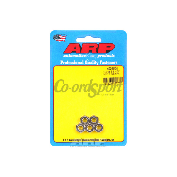 ARP 1/4-28 SS fine hex nut kit image