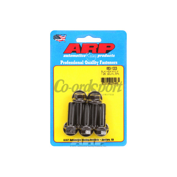 ARP M10 x 1.25 x 30 hex black oxide bolts image