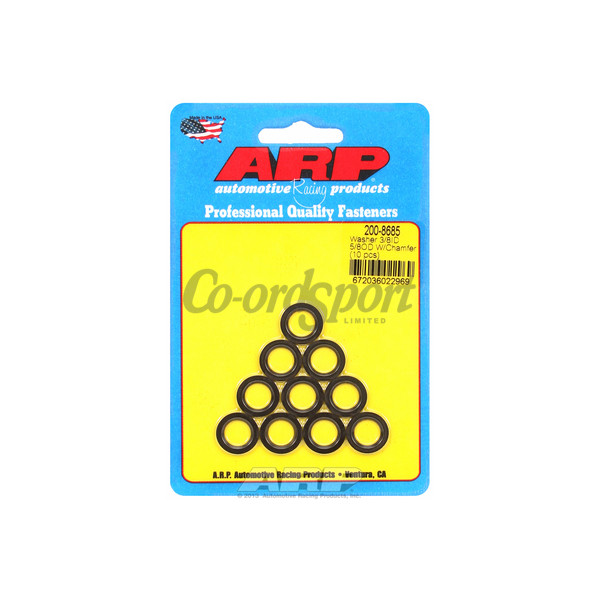 ARP 3/8 ID 5/8 OD machined chamfer black washers image