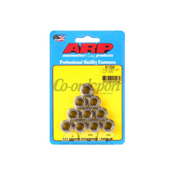 ARP 7/16-14 SS 12pt nut kit image
