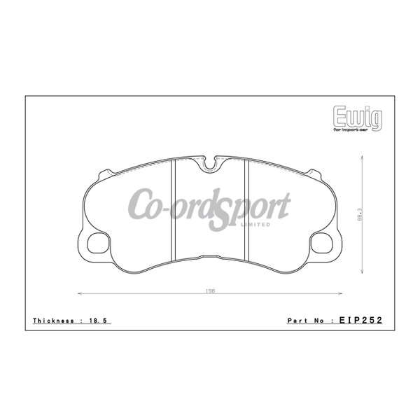 Endless Brake pads CCD-R Compound Porsche 991 GT3 / RS Front image