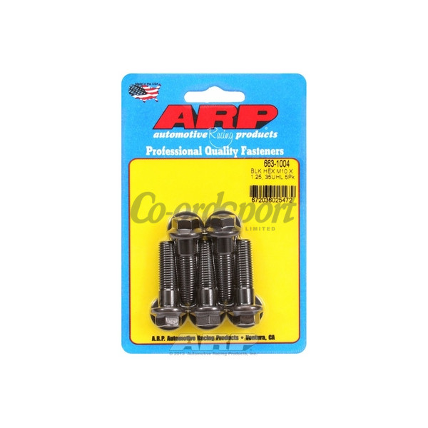 ARP M10 x 1.25 x 35 hex black oxide bolts image