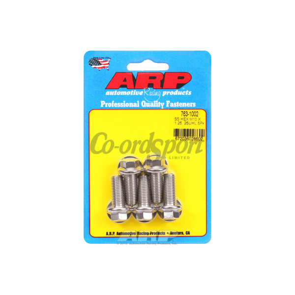 ARP M10 x 1.25 x 25 hex SS bolts image