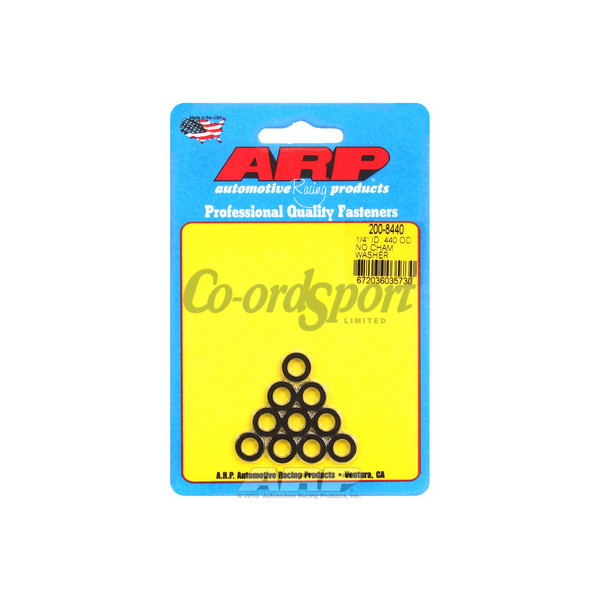 ARP 1/4 ID .440 OD no chamfer black washers image
