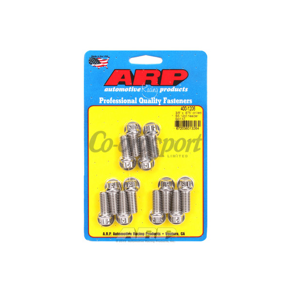 ARP 3/8 x .875 drilled SS 12pt header bolt kit image