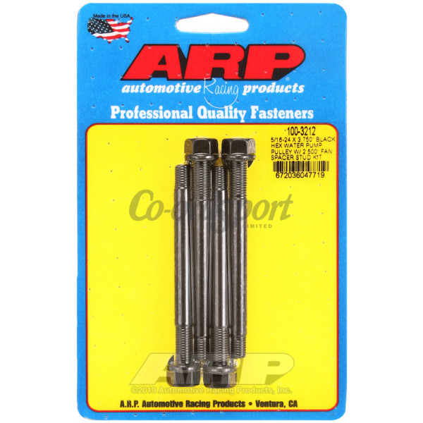 ARP 5/16-24 X 3.750 black hex water pump pulley w/ 2.500 fa image