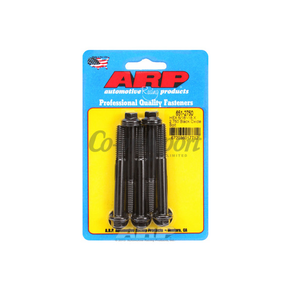 ARP 5/16-18 X 2.750 hex black oxide bolts image