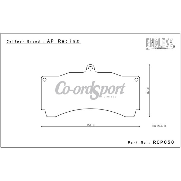 Endless MA45B Cmpd Brake pads Race caliper image