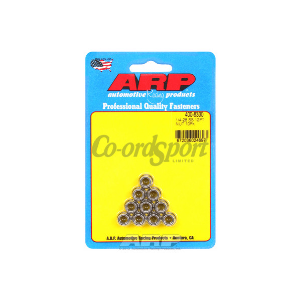 ARP 1/4-28 SS 12pt nut kit image