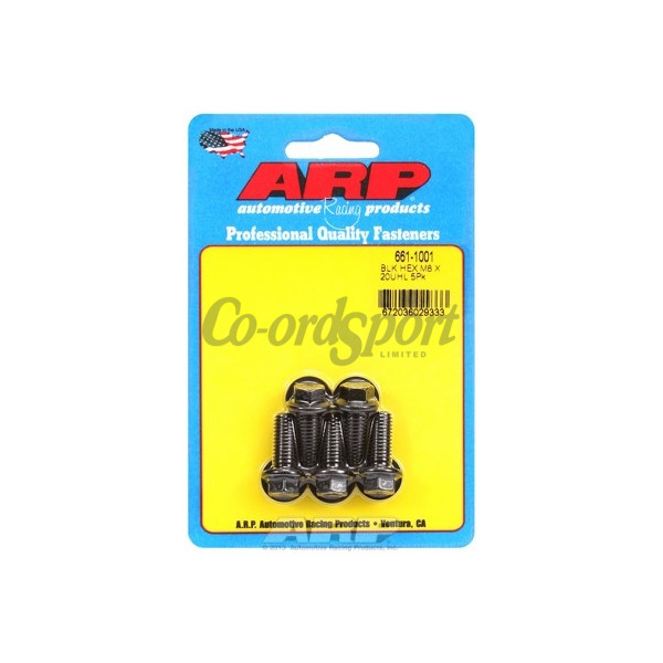 ARP M8 x 1.25 x 20 hex black oxide bolts image