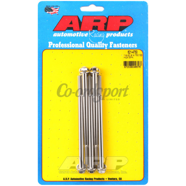 ARP 1/4-20 x 4.750 hex SS bolts image