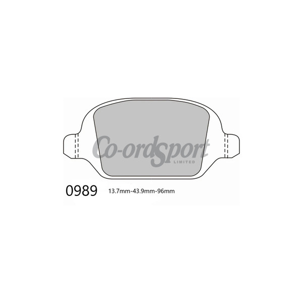 PBS Rear Pads 500 595 695 Panda Punto Dedra image