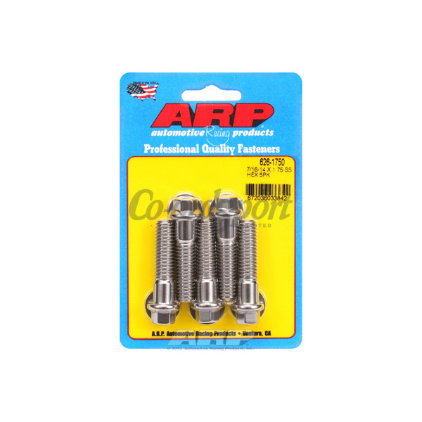 ARP 7/16-14 X 1.750 hex SS bolts image