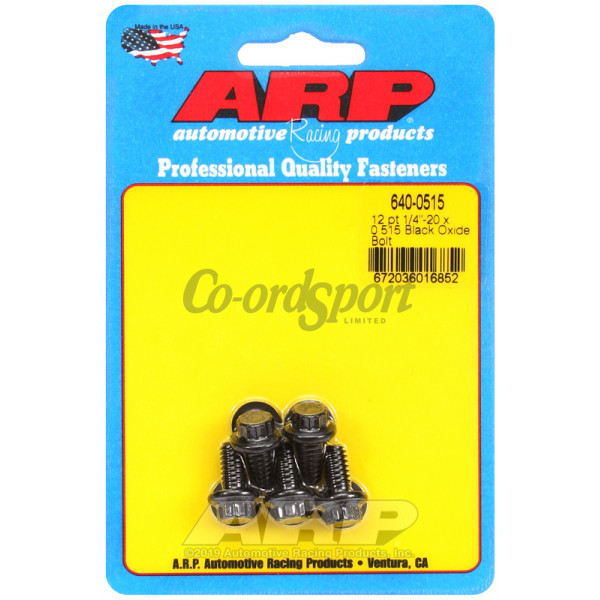 ARP 1/4-20 x 0.515 12pt black oxide bolts image