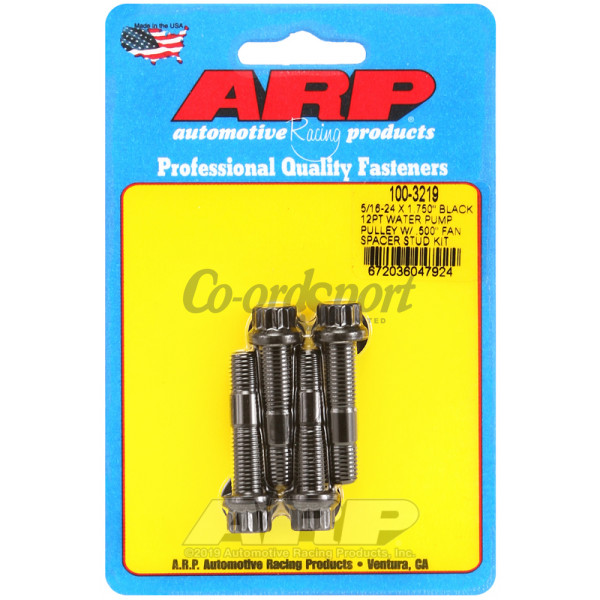 ARP 5/16-24 X 1.750 black 12pt water pump pulley w/ .500 fa image