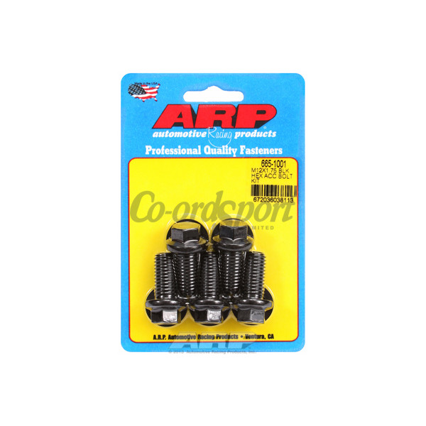 ARP M12 x 1.75 x 25 hex black oxide bolts image