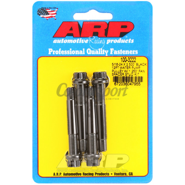 ARP 5/16-24 X 2.500 black 12pt water pump pulley w/ 1.250 f image