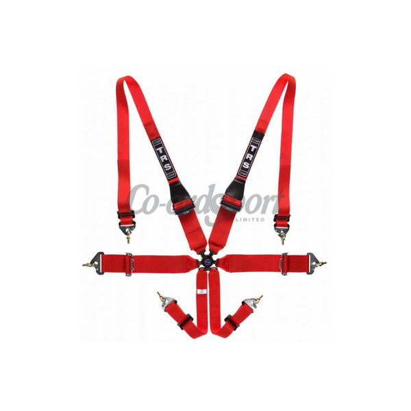 TRS Pro Superlite 2in/3in- 6 point HANS ONLY Harness in Red image