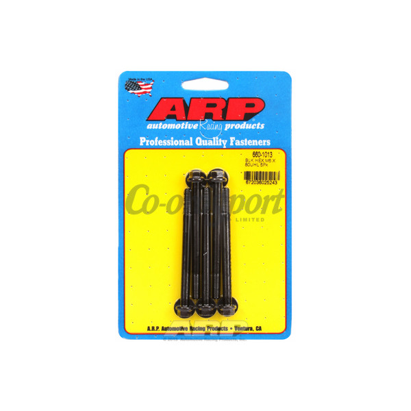 ARP M6 x 1.00 x 80 hex black oxide bolts image