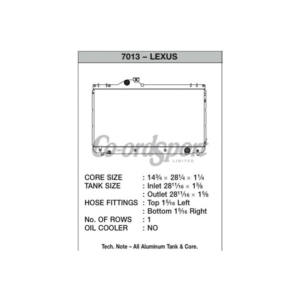 CSF Radiator for 01-05 Lexus IS300 image