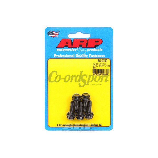 ARP 1/4-20 x 0.750 12pt black oxide bolts image