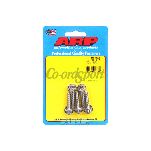 ARP M6 x 1.00 x 25 12pt SS bolts image