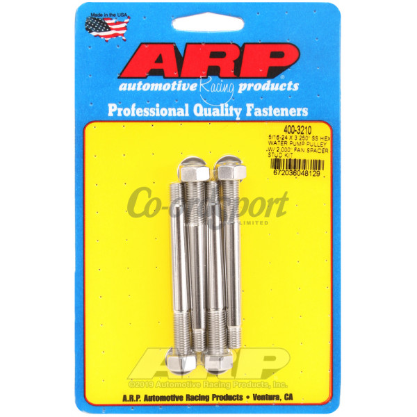 ARP 5/16-24 X 3.250 SS hex water pump pulley w/ 2.000 fan s image