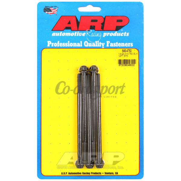 ARP 1/4-20 x 4.750 12pt black oxide bolts image