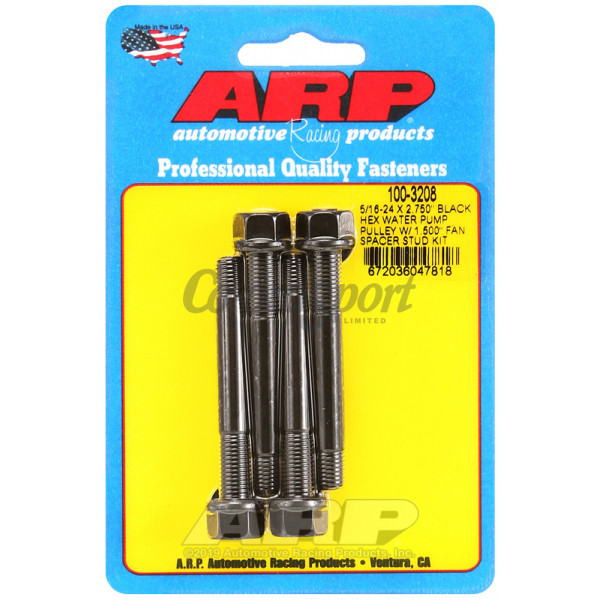 ARP 5/16-24 X 2.750 black hex water pump pulley w/ 1.500 fa image