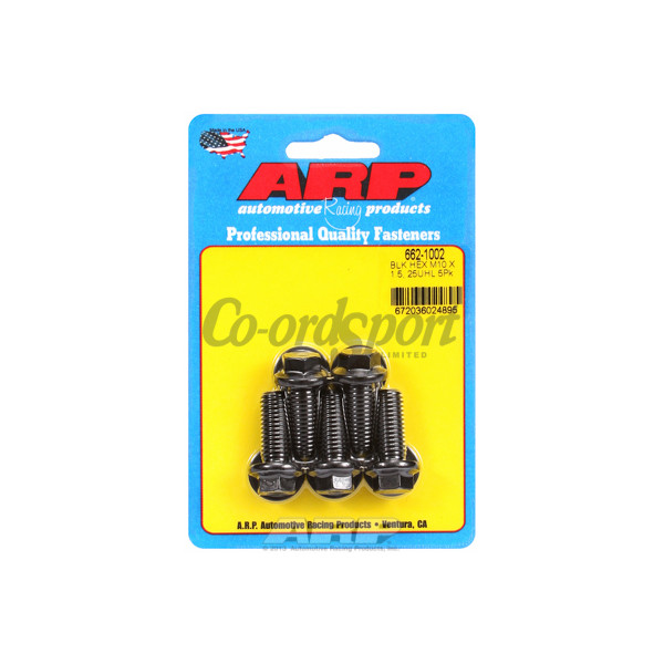 ARP M10 x 1.50 x 25 hex black oxide bolts image