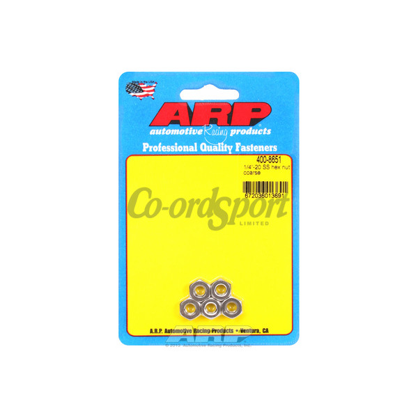 ARP 1/4-20 SS coarse hex nut kit image