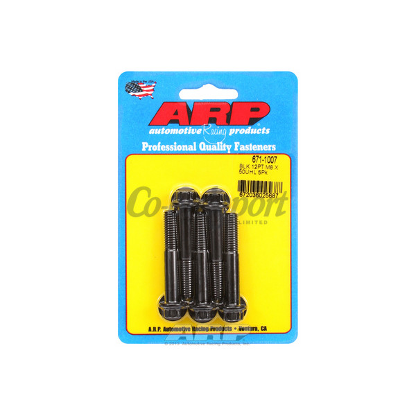 ARP M8 x 1.25 x 50 12pt black oxide bolts image