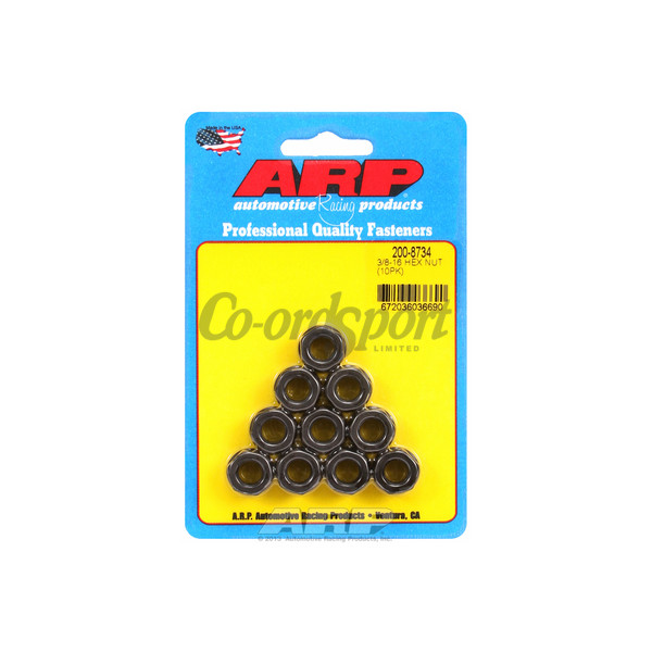 ARP 3/8-16 black hex nut kit image