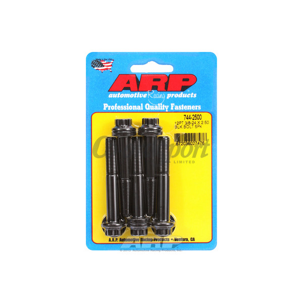 ARP 3/8-24 x 2.500 12pt 7/16 wrenching black oxide bolts image
