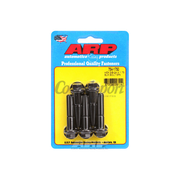 ARP 3/8-24 x 1.750 hex 7/16 wrenching black oxide bolts image