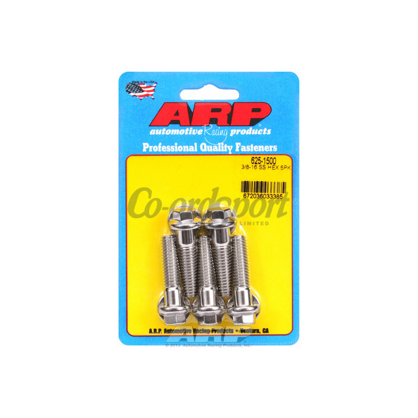 ARP 3/8-16 x 1.500 hex 7/16 wrenching SS bolts image